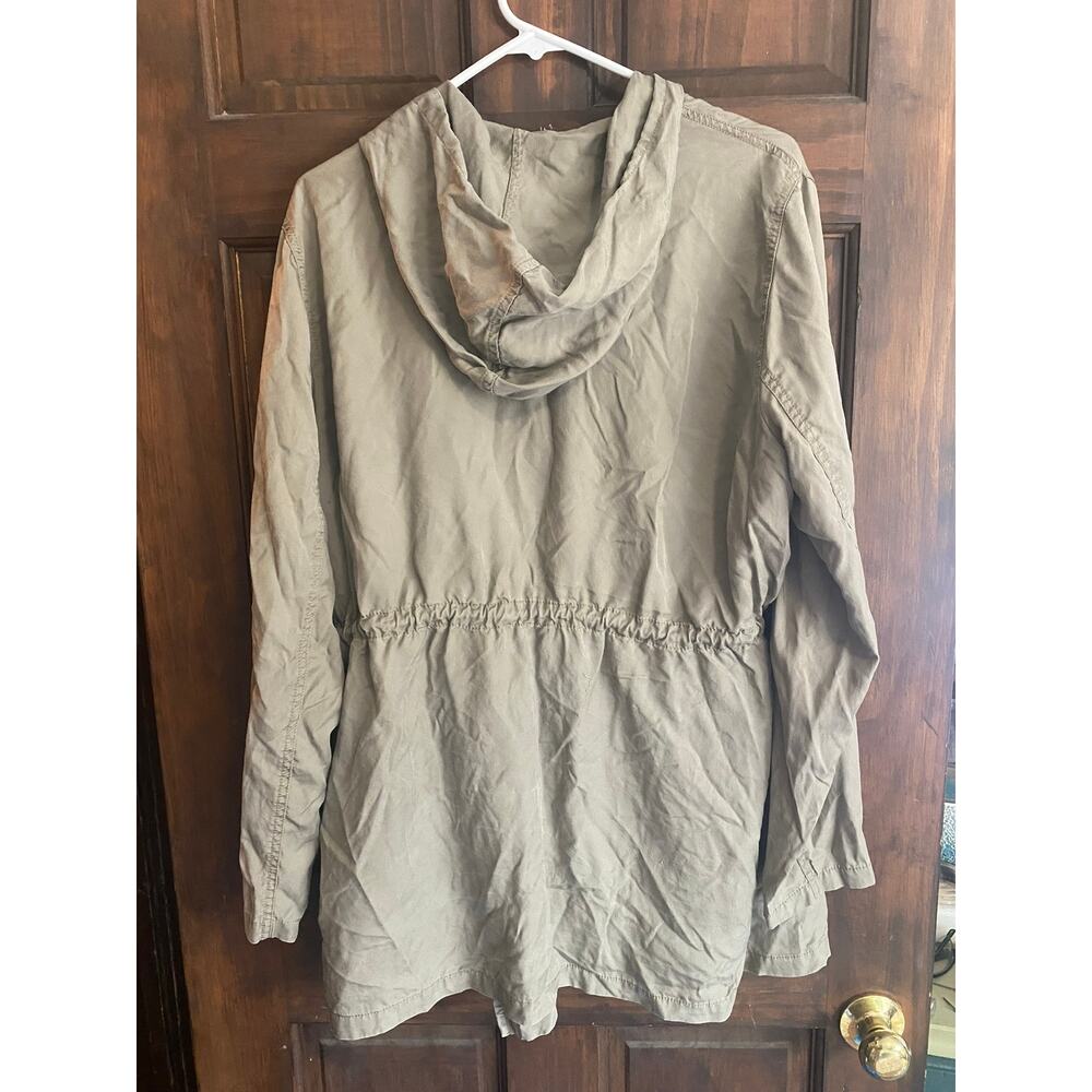Simply Emma Womens Plus Size 1X Hooded Drawstring Waist Barn Jacket Full Zip - Picture 8 of 9